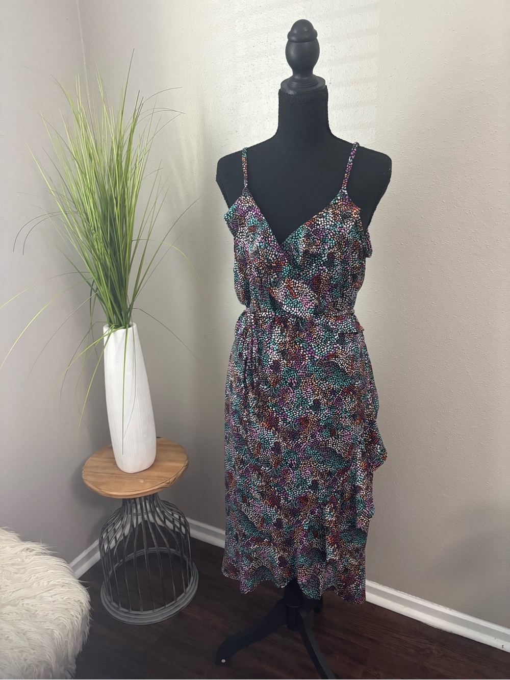 Bar III Multicolor Spaghetti-Strap Midi Dress